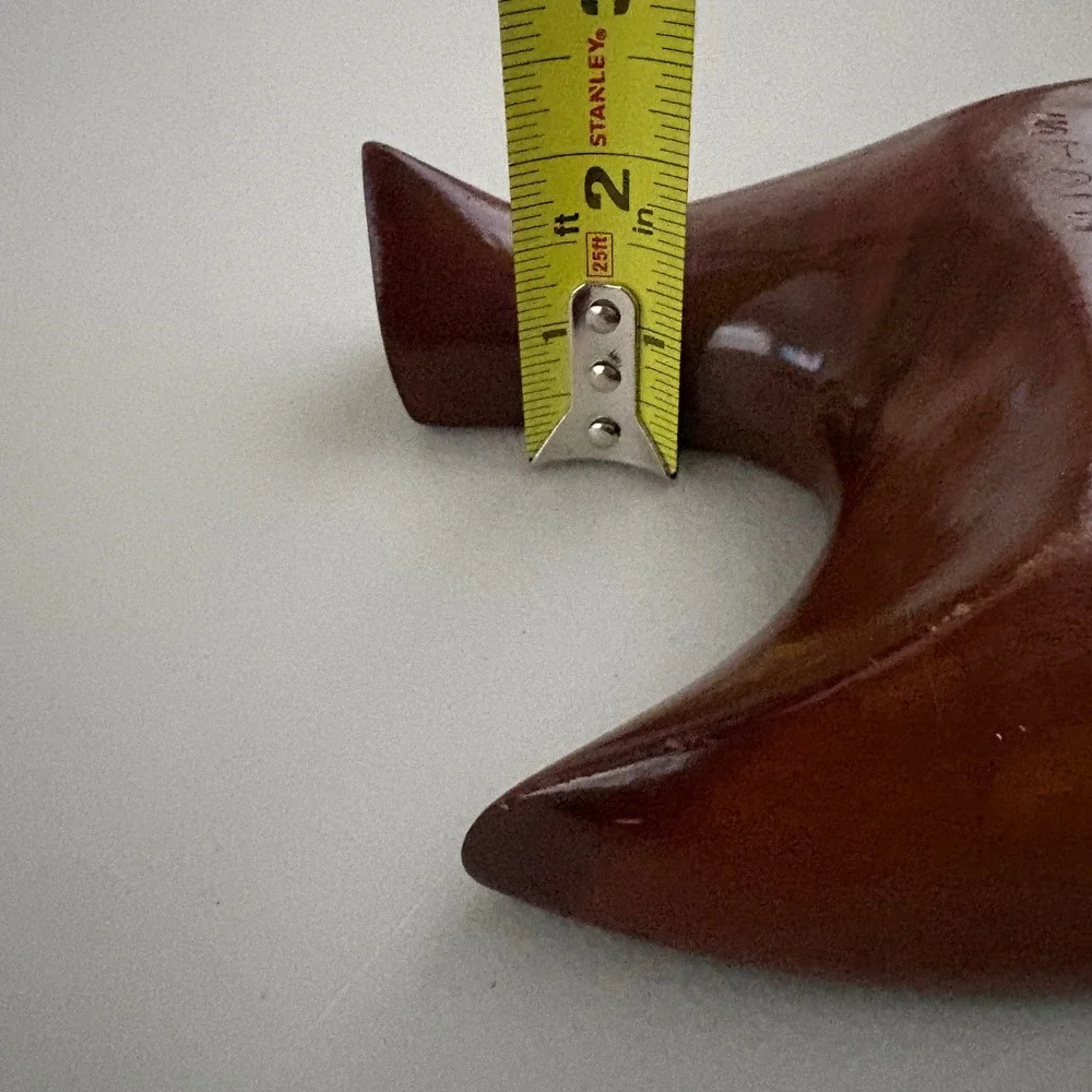Hand Carved Wood Leaf Shaped Serving‎ Dish Mid Century Modern Appetizer Tray